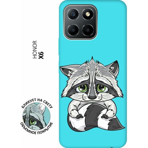 Матовый чехол Sad Raccoon для Honor X6 / X8 5G / Хонор Х6 / Х8 5Г с 3D эффектом мятный матовый чехол infuriate w для honor x6 x8 5g хонор х6 х8 5г с 3d эффектом красный