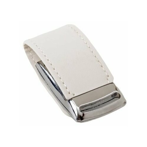 Подарочная флешка кожаная широкая на магните белая, оригинальный сувенирный USB-накопитель 4GB