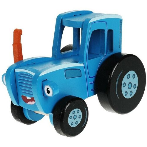 деревянная игрушка bochart каталка единорог Игрушка деревянная «Объёмная каталка. Синий трактор» 12 см