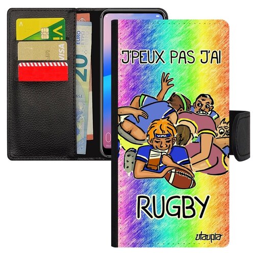 фото Чехол книжка на мобильный samsung galaxy a10, "не могу - у меня регби!" юмор карикатура utaupia