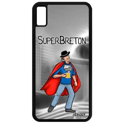 фото Чехол для мобильного iphone xs max, "супербретонец" шутка герой utaupia