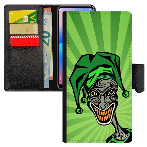 фото Чехол книжка для мобильного samsung galaxy a40, "джокер" покер комиксы utaupia