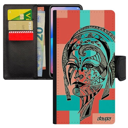 фото Чехол-книжка на телефон mi 8, "портрет женщины" лицо этнический utaupia