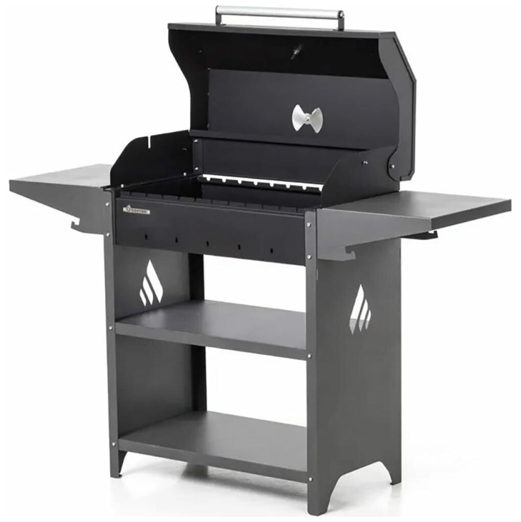 Мангал "Family Standart BBQ FSB2000" 133,2 х 44,1 х 96,6 см, 2 мм, крышка, боковые полки