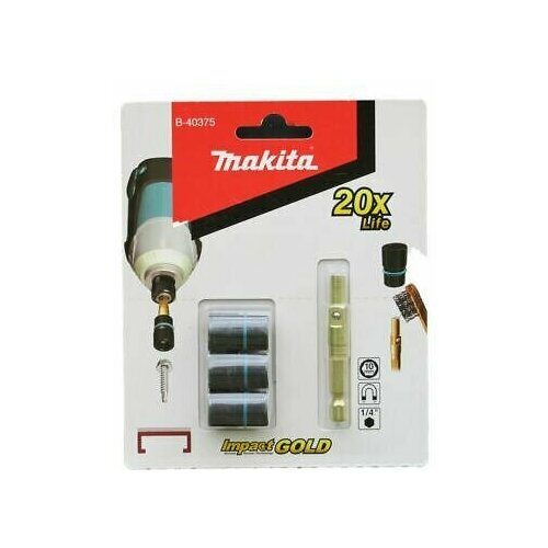 Торцовая разъемная головка Impact Gold 10х61 (хвостовик + 3 головки) Makita B-40375