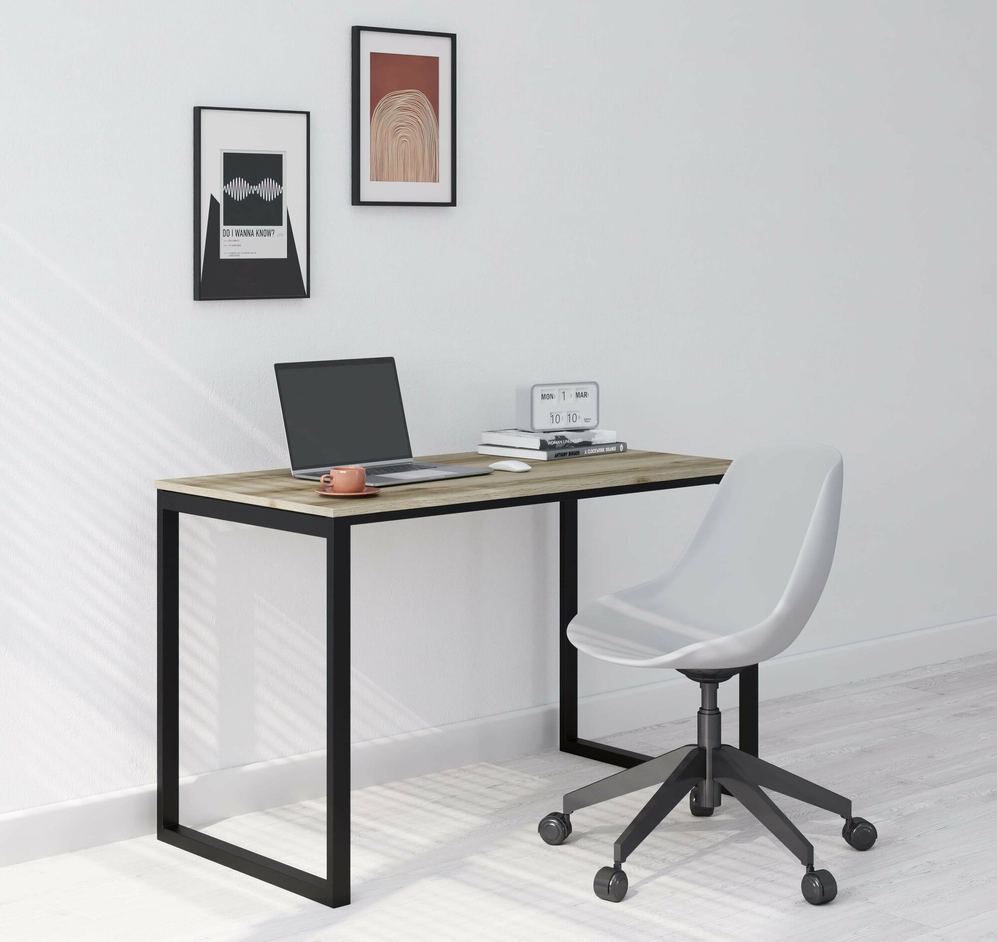 Письменный стол компьютерный стол офисный стол в стиле лофт FLAT "Цемент" 120х60х75 см