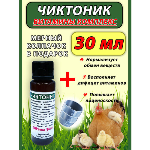 Чиктоник 30мл Витамины для животных и птицы с колпачком