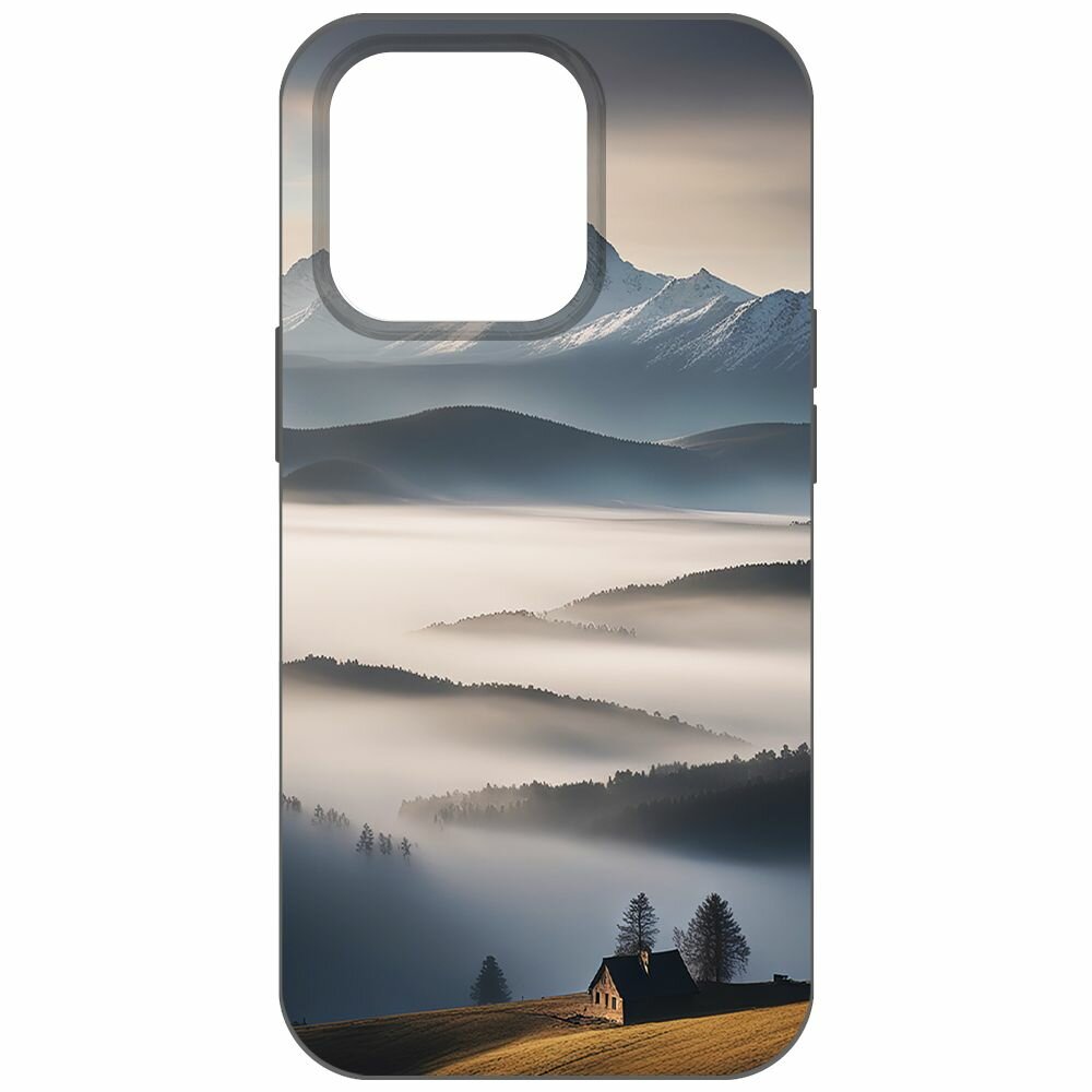 Чехол-накладка Krutoff Soft Case Туман для iPhone 14 Pro черный