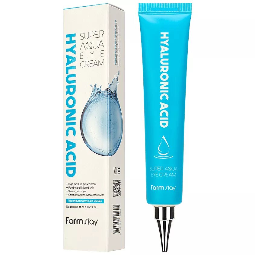 FarmStay Крем для кожи вокруг глаз с гиалуроновой кислотой - Hyalurolic acid super aqua eye, 45мл