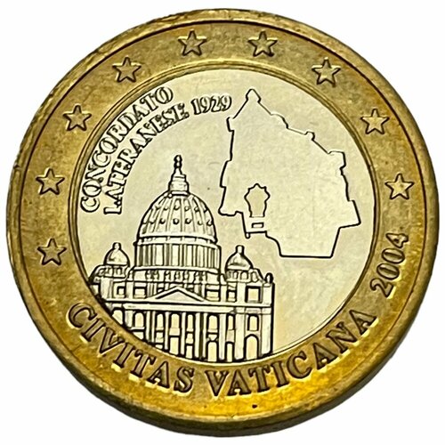 Ватикан 1 евро 2004 г. (Карта Европы) Specimen (Проба)