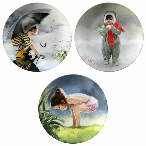 3 винтажные тарелки из коллекции "Чудо детства", Америка, Donald Zolan