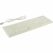Клавиатура SlimStar Q200, проводная, мембранная, 101 клавиша, USB, белая