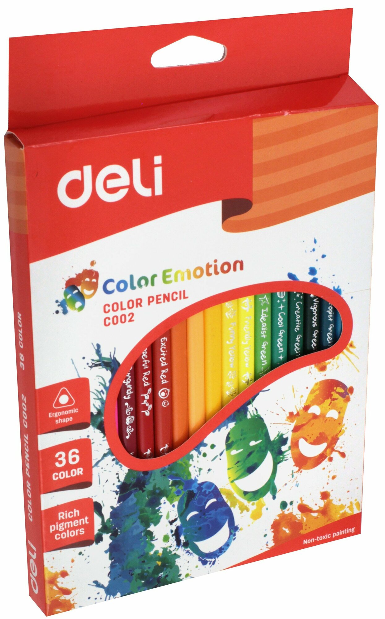 Карандаши цветные Deli Color Emotion трехгран. липа 36цв. коробка/европод. - фото №16