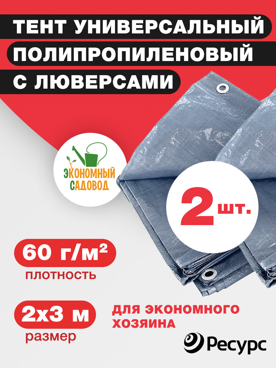 Тент туристический 2х3м 2 штуки, 60 г/м2, полог укрывной