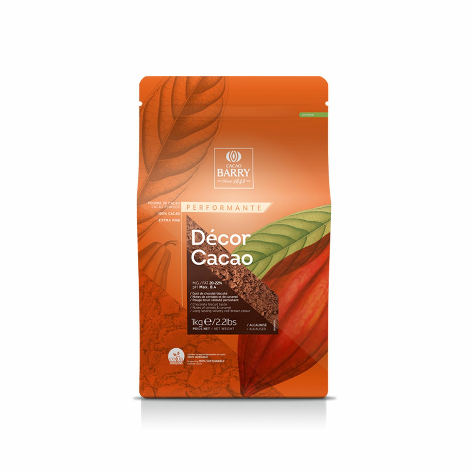 Алкализованный какао порошок 20-22% DECOR CACAO Cacao Barry (1 кг)