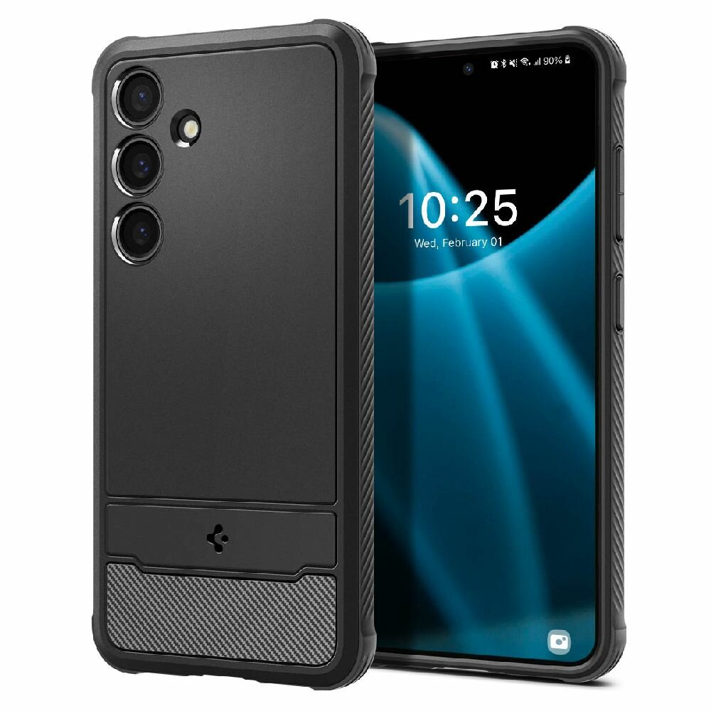 Чехол Spigen на Samsung Galaxy S24 (ACS07346) Rugged Armor / Спиген чехол для Галакси С24 накладка, противоударный, с защитой камеры, черный