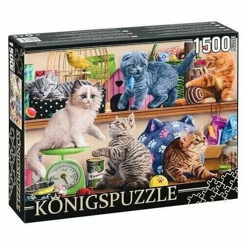 ПазлыKONIGSPUZZLE 1500 дет. Котята в зоомагазине ФK1500-3508, (Рыжий кот) () пазлы 500 konigspuzzle китай шанхайские небоскребы