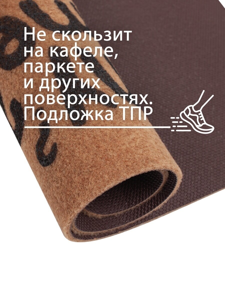 фото Коврик влаговпитывающий ComeForte почему Я 60х90см серый