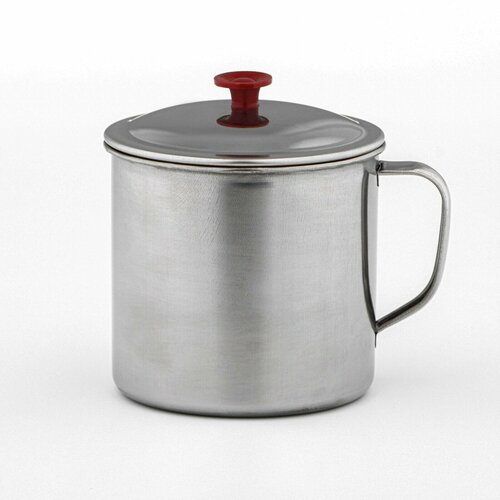 Кружка металлическая походная с крышкой 600 мл 354₽