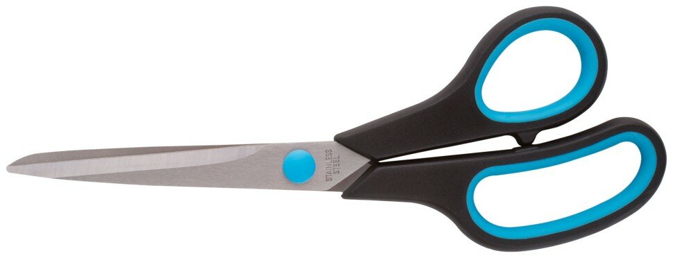 FIT Ножницы бытовые нержавеющие, прорезиненные ручки, толщина лезвия 2,0 мм, 225 мм ( 67378 )