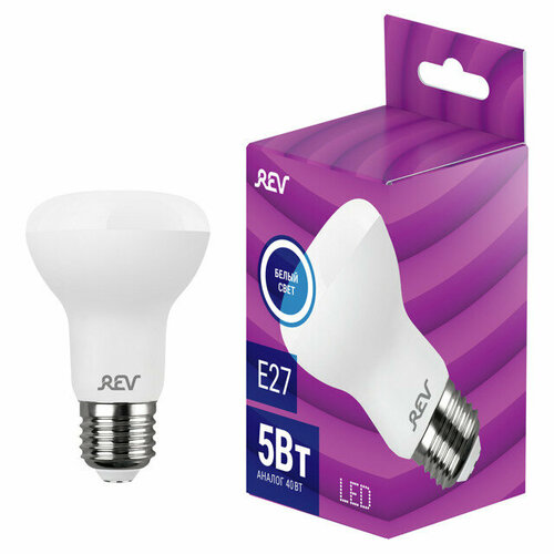 Лампа светодиодная rev 5вт e27 400лм 4000k рефлектор 599₽