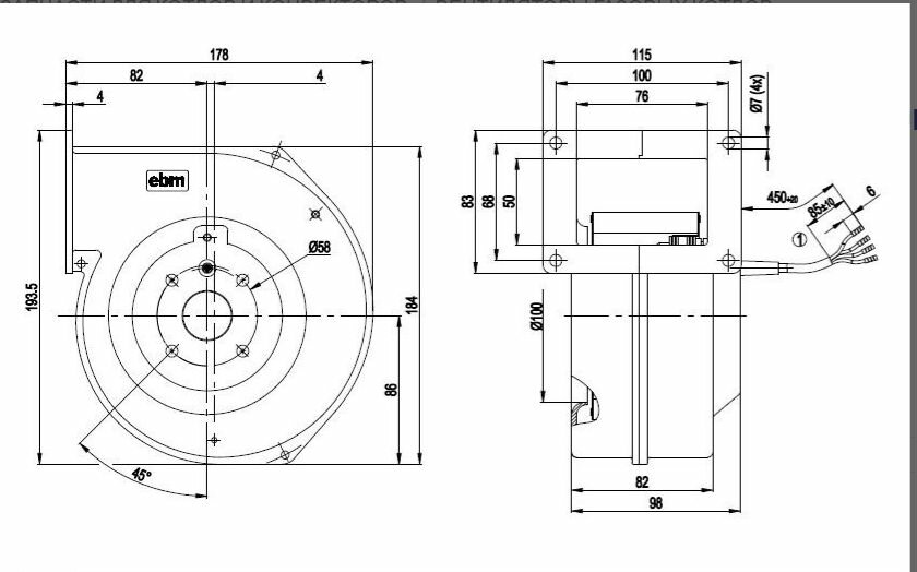 Вентилятор G2E120-AR77-01 / G2E120AR7701 центробежный Ebmpapst - фотография № 10