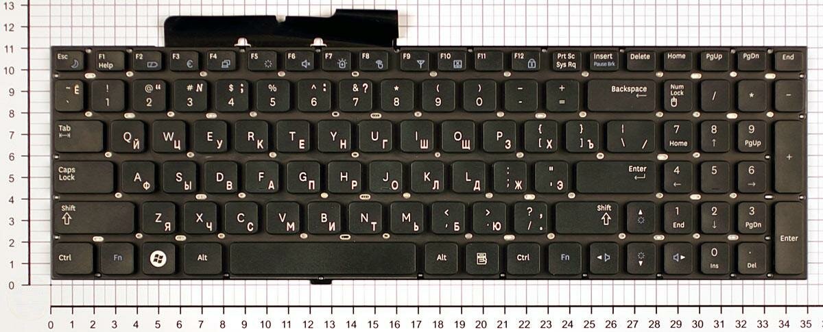 Клавиатура для Samsumg RC530 черная без рамки