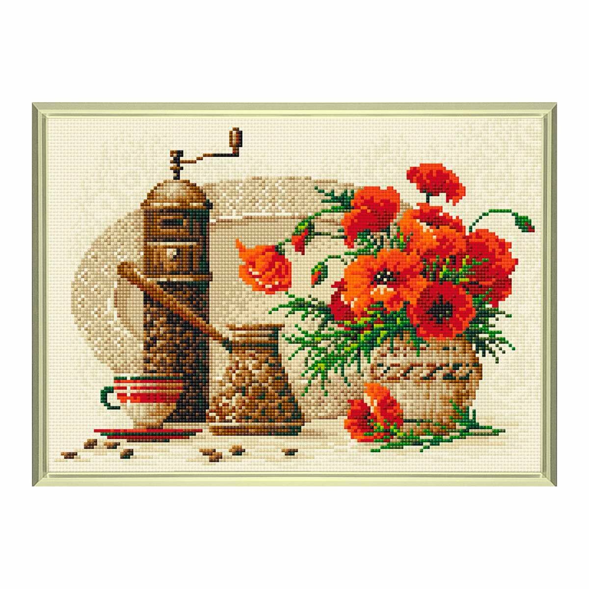 Алмазная мозаика 'Кофе' картина стразами 38*27см Риолис AM0012