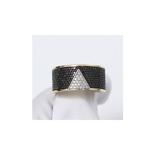 Кольцо Diamant online, золото, 585 проба, бриллиант, размер 17.5, черный