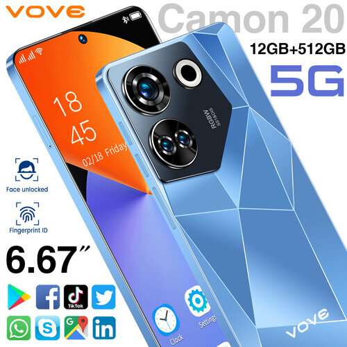 Смартфон Camon 20 667 FHD 12512 ГБ Android2SIM 10710₽