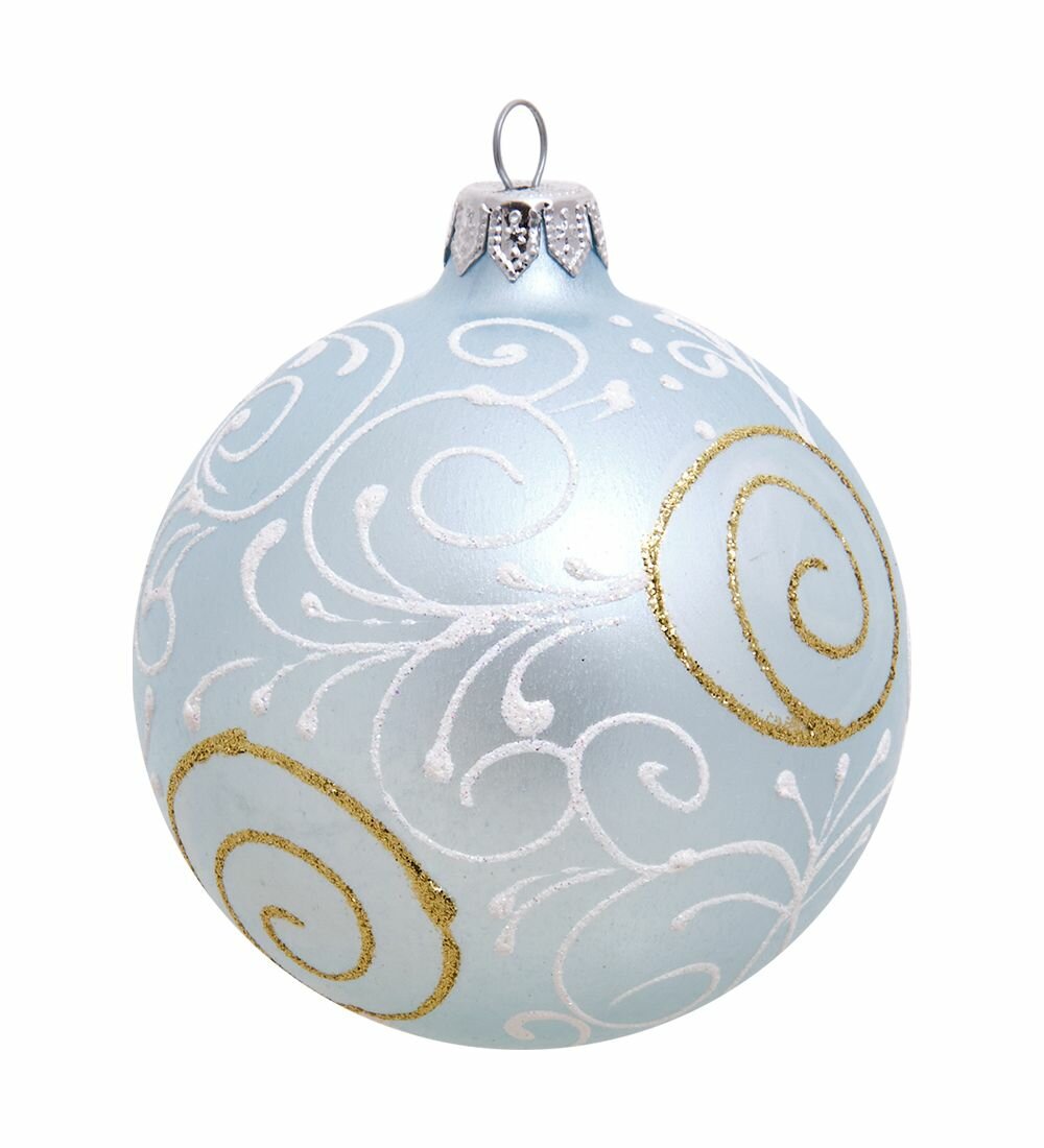 Елочная игрушка Шар 'Снежный узор' 85 мм