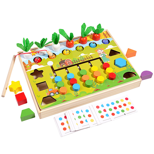 Развивающая деревянная игрушка многофункциональная с магнитной рыбалкой для детей от 3 лет 1568₽