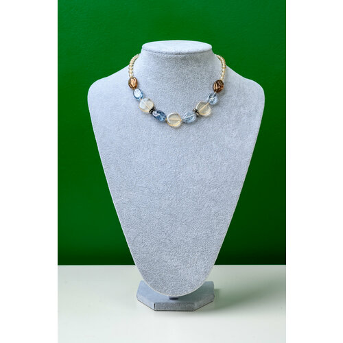 Бусы Bohemia Style, хрусталь, коричневый, бежевый, синий