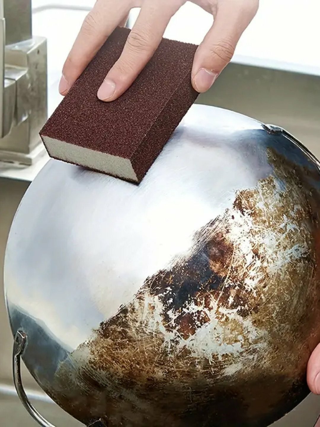 Губка кухонная, для удаления ржавчины и нагара с металлической посуды — фото 1