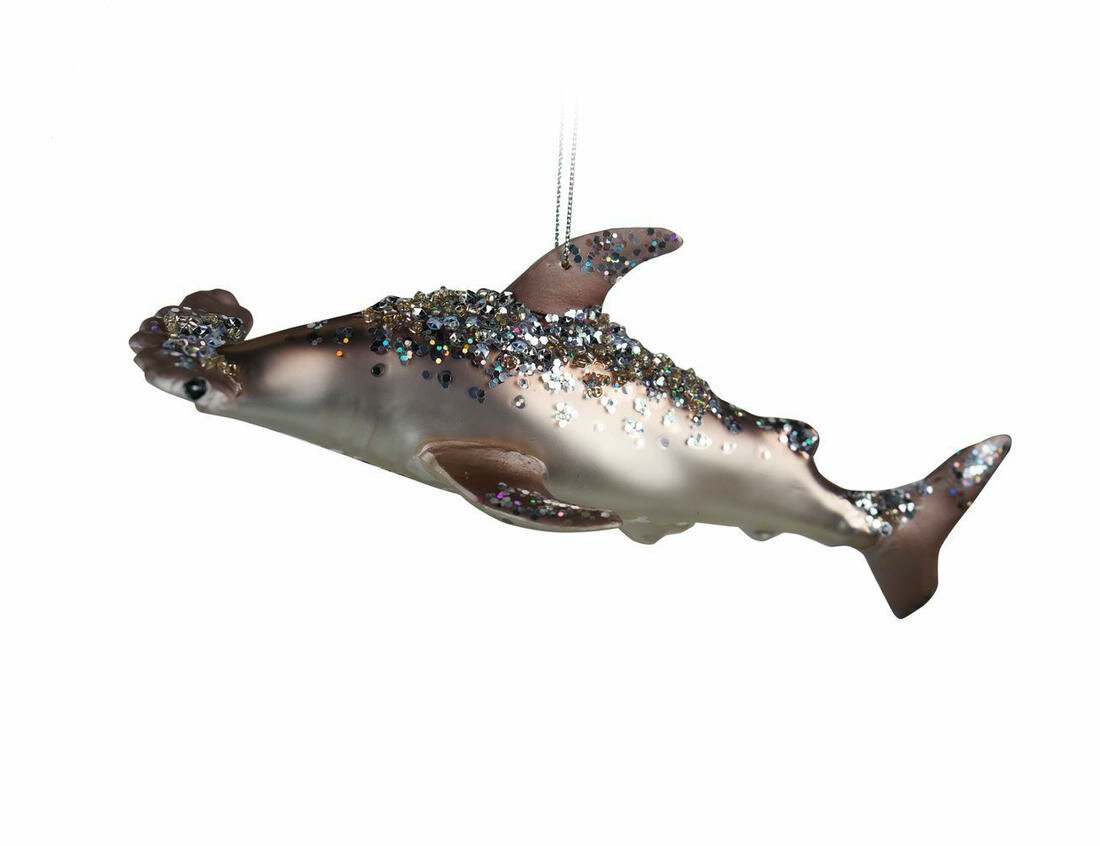 Ёлочное украшение, стекло, серый, 17 см, Kurts Adler