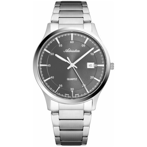 Швейцарские часы наручные мужские Adriatica A8302.5116Q серый/серебристый  