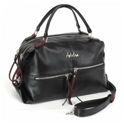 фото Сумка женская искусственная кожа adel-240/2в/мм. 2отдел. плеч/ремень. черный/бордо 236099 аделия