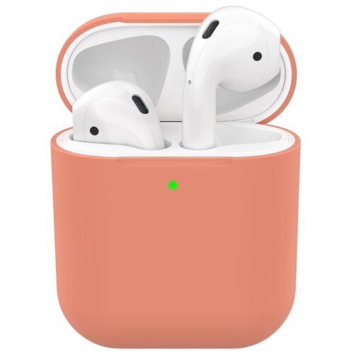 Силиконовый чехол Deppa Ultra Slim для AirPods 1/2, персиковый