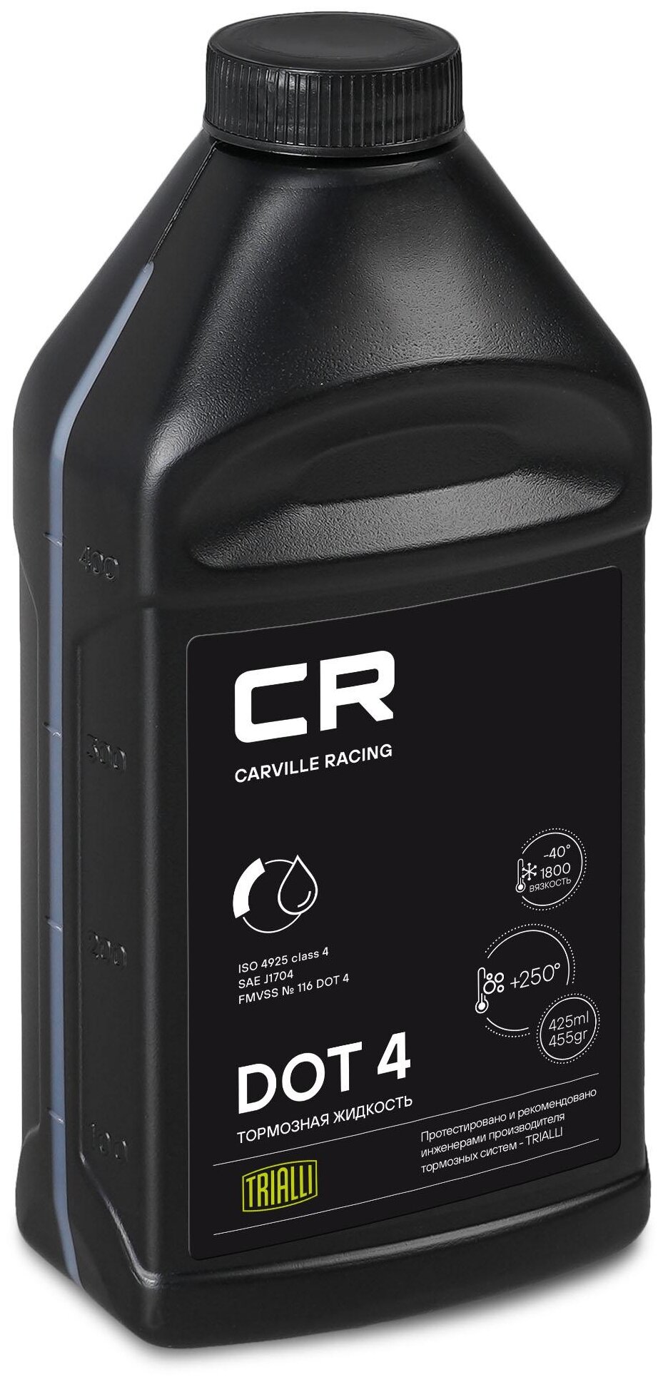 Carville racing тормозная жидкость cr dot 4, t> 250c, вязкость< 1500, 425мл/455гр (l4250505) l4250505
