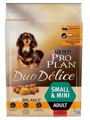 Purina Pro Plan Сухой корм для собак мелких пород с говядиной и рисом (DUO DELICE)-122519431234041012414091 0,7 кг 19239 (3 шт)