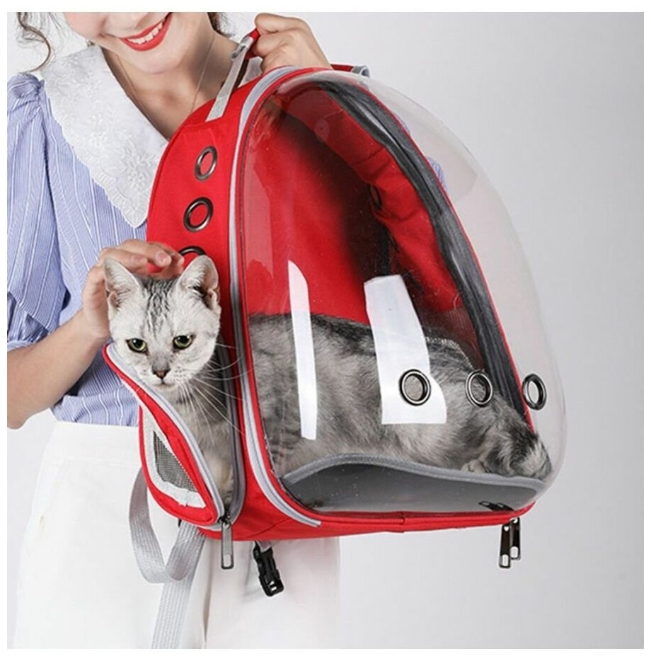 Рюкзак переноска для кошек, собак и грызунов / Рюкзак с иллюминатором для животных до 7 кг - фотография № 6