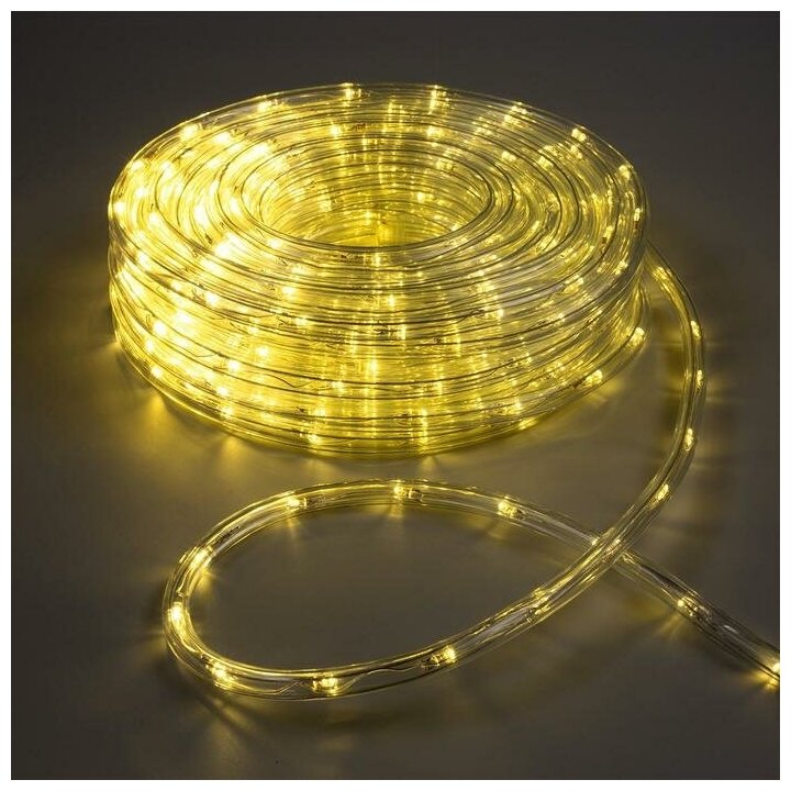 Luazon Lighting LED шнур 10 мм, круглый, 10 м, чейзинг, 2W-LED/м-24-220V, с контр. 8р, желтый - фотография № 9