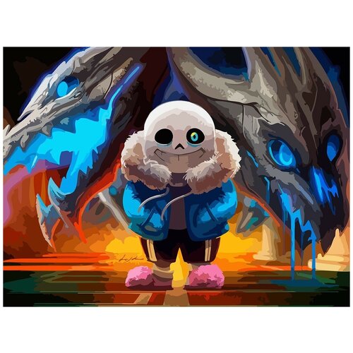 Картина по номерам на холсте игра Undertale - 6771 Г 30x40