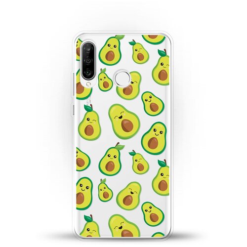 фото Силиконовый чехол много авокадо на huawei nova 4e andy & paul