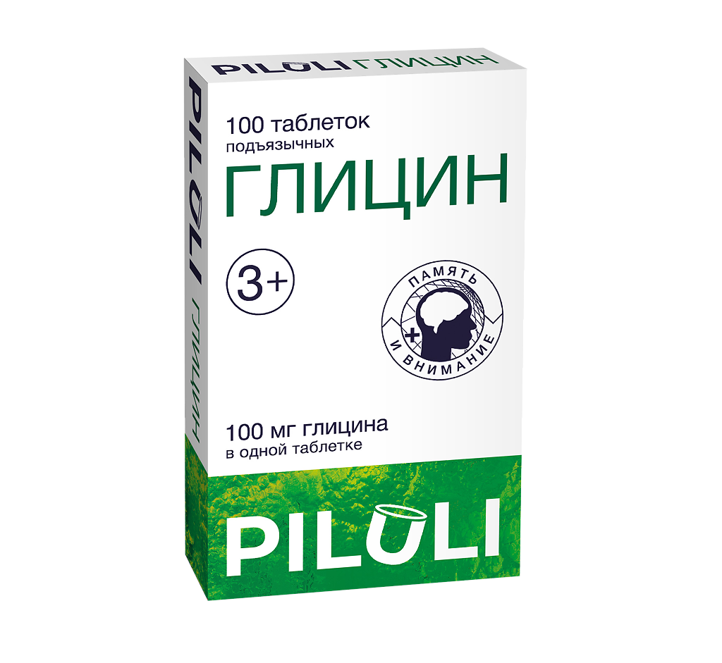 PILULI Глицин, 110 мг, 100 шт.