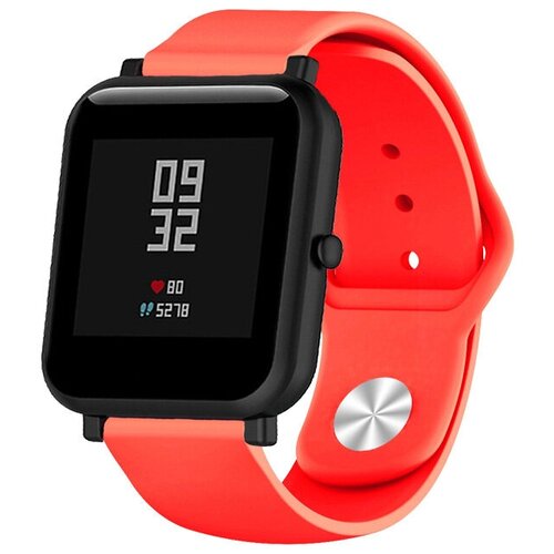 умные часы и браслет amazfit bip 3 фиолетовый DF / Универсальный классический ремешок 20 мм DF xiClassicband-01 (red) / красный