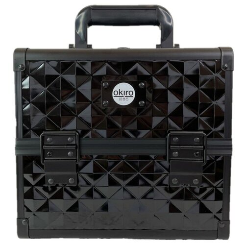 фото Бьюти кейс для визажиста okiro cwb 5350 черный бриллиант /чемоданчик для косметики / органайзер для бижутерии/ бьюти бокс для мастера