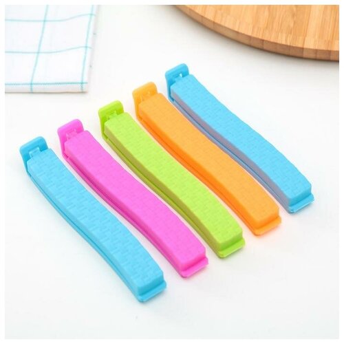 фото Набор зажимов для пакета 11 см, 5 шт, цвета микс mikimarket