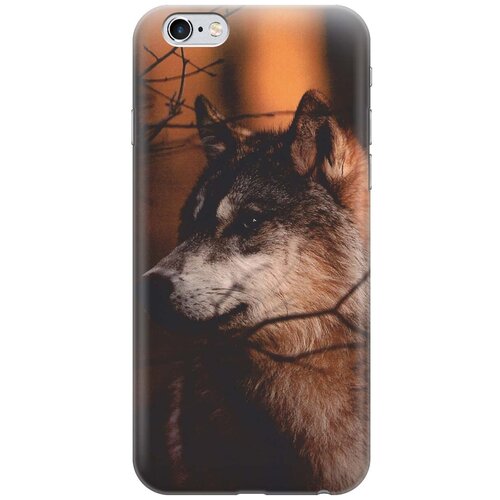 фото Re:paчехол - накладка artcolor для apple iphone 6s / 6 с принтом "красивый волк"