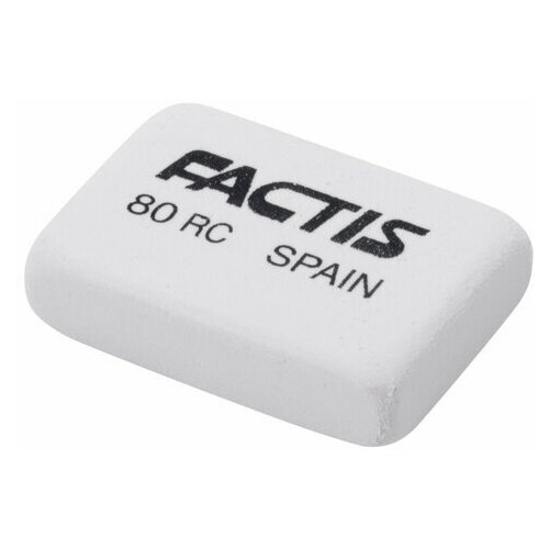 Ластик FACTIS 28х20х7 мм, 80 шт белый, прямоугольный